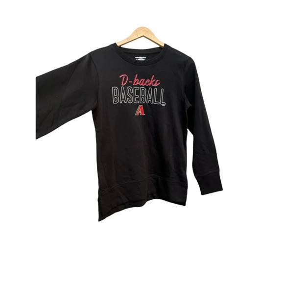 MLB Women's Black Arizona Diamondbacks D-Backs Long Sleeve Pullover New - Picture 4 of 5